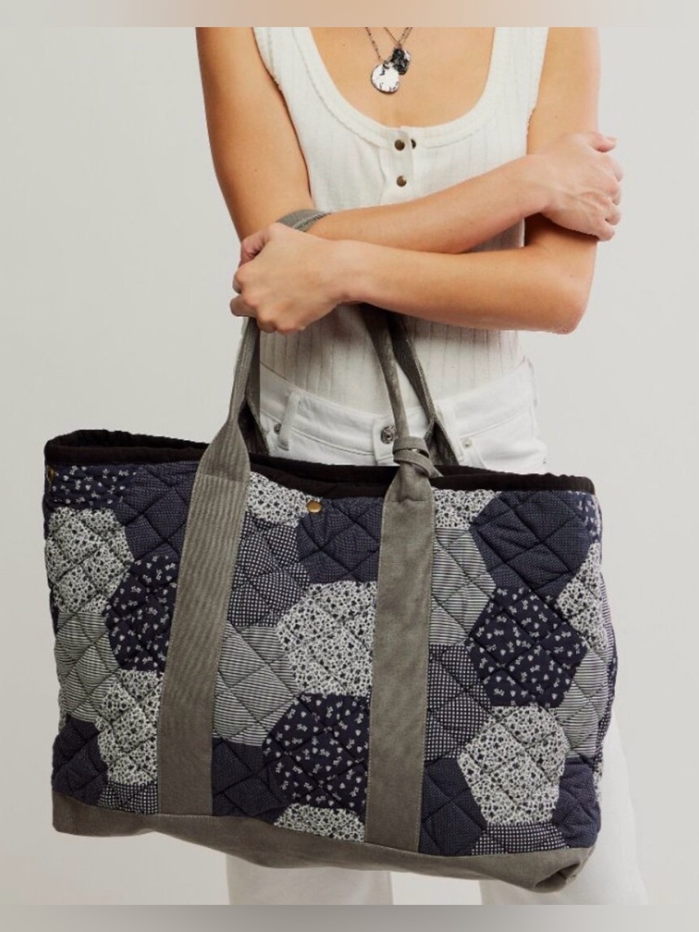 NWT Free People Pippa Patchwork Tote